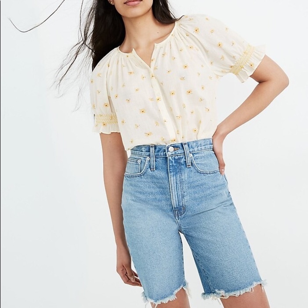 Madewell High Rise Denim Shorts Long